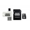 GOODRAM microSDHC karta 16GB M1A4 All-in-one (R:100/W:10 MB/s), UHS-I Class 10, U1 + Adapter + OTG card reader/čtečka