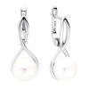 Gaura Pearls Stříbrné náušnice s bílou 9-9.5 mm perlou Christine, stříbro 925/1000 SK22109EL/W Bílá