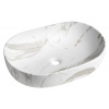 Sapho CALEO keramické umývadlo na dosku 60x42cm, bianco carrara CA590BC