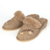 Dámske kožené papuče na kline filc 41