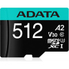 ADATA MicroSDXC karta 512GB Premier Pro UHS-I V30S (R:100/W:80 MB/s) + SD adaptér AUSDX512GUI3V30SA2-RA1
