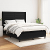 vidaXL Posteľný rám boxspring s matracom čierny 140x200 cm látka - Čierna - 116627-194590