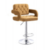 LuxuryForm DESIGN Barová stolička ADRIA VELUR na striebornom tanieri - medová