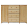 Drewmax Komoda KD120, 138x100x47, borovice (Barva dřeva: Přírodní (lakovaná))