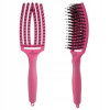 Olivia Garden Finger Brush kefa na vlasy masážna 6-radová stredná Hot pink