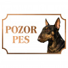 Bulteriér štandardný - Kovová tabuľka POZOR PES