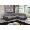 NEJBY Rohová sedačka WILUNA so záhlavníkom, pravá, látka svetlosivá / tmavo šedá