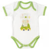 MBaby Bavlnené body s krátkym rukávom, Sloníča Little Explorer, bielo/zelené