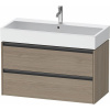DURAVIT Ketho 2 závesná skrinka pod umývadlo, 2 zásuvky, 984 x 460 x 549 mm, dub Terra, K25278035350000
