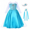 Kostým pre dievča - Kostým párty 122 (Elsa Dress Elza Land of Ice Korona 122)