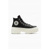 Kožené tenisky Converse Chuck Taylor All Star Lugged Heel dámske, čierna farba, A12328C