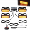 4x VÝSTRAŽNÉ SVIETIDLÁ STROBOSKOP POMOC ODŤAHOVKA 12 LED 12V 24V IP67