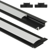 ECOLIGHT LED profil zapustený 1m hliníkový, zapustená montáž, čierna + mliečne tienidlo