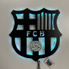 FC Barcelona Nočná LED lampa Drevený obraz 3D erb Futbalový darček
