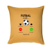 Futbal volá - Vankúš 50x50 - 50x50 - Vrátane výplne ( Zlatožltá )