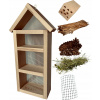 Wamar Drevený hotel pre hmyz 50 cm – záhradný domček pre včely a motýle (DIY set alebo zložený) Typ: DIY set na zloženie