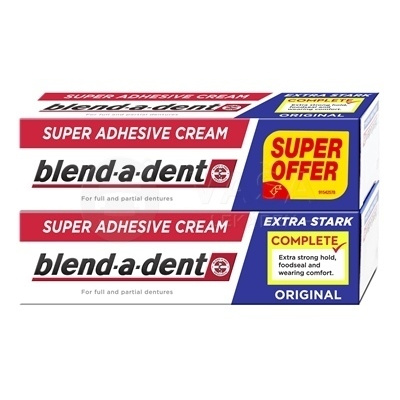 Blend-A-Dent Complete Super fixačný krém na zubné protézy (original) Duopack 2x47 g fixačný krém na zubnú náhradu