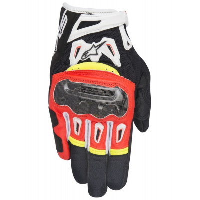 ALPINESTARS rukavice SMX-2 AIR CARBON, ALPINESTARS (červené/černé/bílé/žluté fluo) 2024 - M