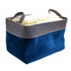 Kôš, košík - Organizátor koša Velvet Blue Basket 30x20x16 (Organizátor koša Velvet Blue Basket 30x20x16)