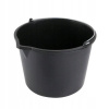 Plastové vedro s lievikom 15L, čierne, s kovovým držiakom, vysoká kvalita