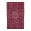 Sanu Babu Prehoz na posteľ, vínovo-oranžový, Mandala pávie perá 200x130cm