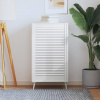 vidaXL Lamelové dvierka na skrinku, biele 99,3x59,4 cm, borovica - Biela - 129602-75626