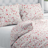 Biante Bavlnené posteľné obliečky Sandra SA-719 Červeno-béžové drobné kvietky na bielom Predĺžené 140x220 a 70x90 cm