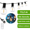 Svetelná girlanda - 15,2 m - 30x LED gule 3000K - DOLLIS LUMILED + diaľkové ovládanie
