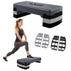 Aeróbny fitness stepper, nastaviteľný v 3 stupňoch, nosnosť 350 kg, 28x68x20cm, čierna a šedá Springos