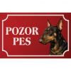 Bulteriér štandardný - Kovová tabuľka POZOR PES