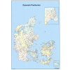 Dánsko PSČ 119x85,50cm lamino zapichovacie bez rámu nástenná mapa