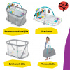 BABY EINSTEIN Postieľka s ohrádkou na hranie a klavírom 3v1 Kick & Snooze™ 0m+