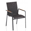 Kettler DIAMOND stohovatelné, hliníkové křeslo s teakovými područkami - antracit / antracit