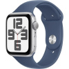Apple Watch SE (2024) GPS 40mm Silver Aluminium Case with Denim Sport Band - M/L mxed3qc/a