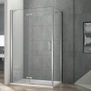 AQUATREND Jade N02 120x90 ľavé asymetrický hranatý sprchový kút s otváracími dverami so 6 mm hrubým vodoodpudivým bezpečnostným sklom, chrómované prvky, výška 195 cm