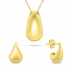 Brilio Silver Minimalistický pozlátený set šperkov SET272Y Tear Drop (náhrdelník, náušnice)