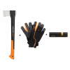 Set FISKARS sekera X24 + ostrič + rukavice 3ks