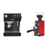 Ascaso Steel UNO, Black + Eureka Mignon Libra 65 All Purpose, CR ferrari red