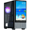 Zalman skriňa Z10 DS / Middle Tower / 3x120mm fan / 2x USB 3.0 / USB-C / odnímateľný 15.6 displej / tvrdené sklo / čierna