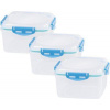 Dóza MagicHome Lunchbox set YH309, sada 3 ks, 1200 ml, 170x170x126 mm, štvorcová, Clip