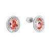 PAVONA Strieborné náušnice kôstky so Swarovski krištáľmi oranžový oválik 31304.3