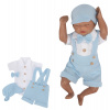 Mušelínové kraťasy s láclom, bodýčko, čiapočka, motýlik 4D sada, Z&Z, modrá/biela, veľ. 86