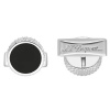 S.T. DUPONT - DIAMOND HEAD SILVER BLACK ROUND - Manžetové gombíky