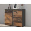 Komoda 2-dverová Rumba, vintage optika kovu/dreva