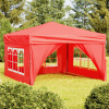vidaXL Skladací párty stan s bočnicami červený 3x3 m 93527