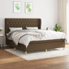 vidaXL Boxspring posteľ s matracom tmavohnedá 160x200 cm látka - Hnedá - 106792-206925