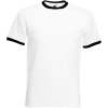 Fruit of the Loom Tričko Ringer T, racerback, krátký rukáv, pánské COT16116891002-white/black M Bílá/černá