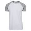 Raglan Contrast Tee - wht/gry L