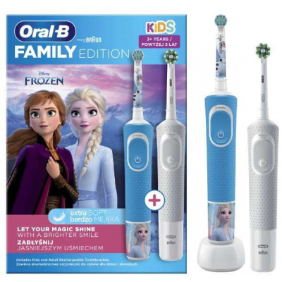 Elektrická zubná kefka Oral-B Vitality Pro D103+Kids D100 3+ Frozen, modrošedá Oral-B