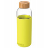 Quokka Flow, Sklenená fľaša so silikónovým povrchom Neon Green, 660ml, 40009